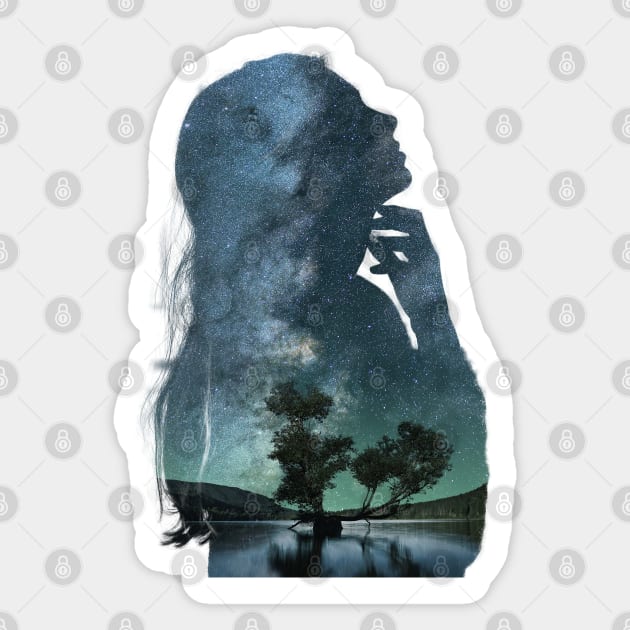 The dreaming girl Sticker by Alegra Stoic